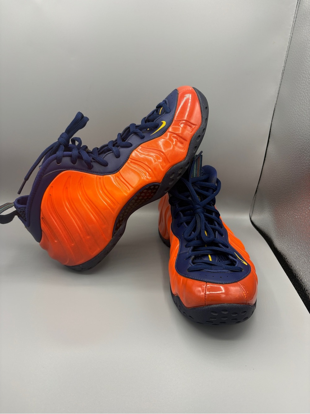 Nike Foamposite Size 10 Blue Void Rugged Orange University Gold CJ0303